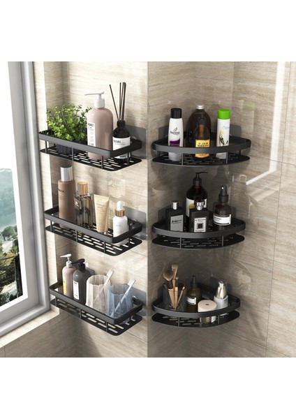 Gümüş 1 Kare Çubuk Stili Banyo Rafları Alüminyum Duş Köşe Rafları Duvara Monte Matkap Yok Paslanmaz Çelik Banyo Aksesuarları Tuvalet Depolama Rafı (Yurt Dışından) fiyatları