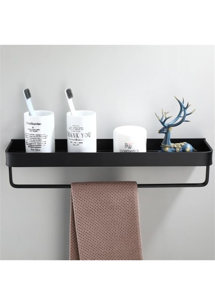23CM Tarzı Banyo Siyah Raf Havlu Çubuğu Uzay Alüminyum Köşe Rafları Havlu Askısı Kanca Şampuan Tutucu Mutfak Depolama Rafı (Yurt Dışından) modelleri
