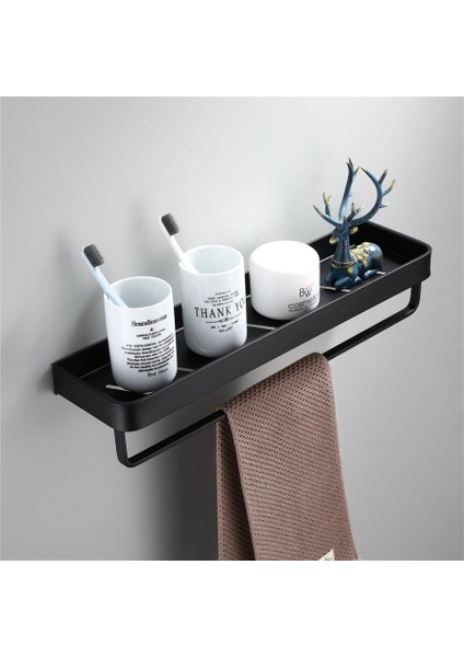 23CM Tarzı Banyo Siyah Raf Havlu Çubuğu Uzay Alüminyum Köşe Rafları Havlu Askısı Kanca Şampuan Tutucu Mutfak Depolama Rafı (Yurt Dışından) fırsatları