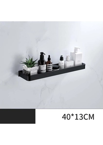 A62517-1 Stili Ula Siyah Banyo Rafı cm Mutfak Duvar Rafı Metal Duş Tutucu Depolama Rafı Havlu Çubuğu Bornoz Kancaları Banyo Aksesuarları (Yurt Dışından)