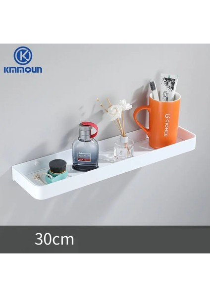 30CM Tek Beyaz Stil Siyah Beyaz Banyo Raf Şampuan Tutucu Mutfak Depolama Rafı Banyo Donanım Uzay Alüminyum Duş Odası Aksesuarı (Yurt Dışından)