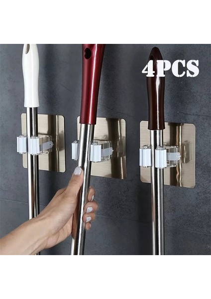 Beyaz 2 Adet Tarzı Et Yapışkanlı Çok Amaçlı Duvara Monte Paspas Organizatör Tutucu Rackbrush Süpürge Askı Kancası Mutfak Banyo Güçlü Kancalar (Yurt Dışından)