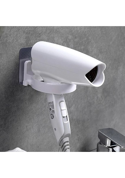 Beyaz Stil Duvara Monte Saç Kurutma Makinesi Tutucu Depolama Tuvalet Saç Kurutma Makinesi Rafı Ev Banyo Depolama Duvar Asılı Tutucu Raf Rafları Organizatör (Yurt Dışından)