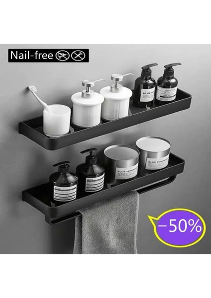 Bir Stil Siyah Banyo Rafları Duvar Rafı Doku Kutusu Alüminyum Banyo Köşe Raf Duvara Monte Mutfak Depolama Tutucu Baharat Rafı (Yurt Dışından) modelleri