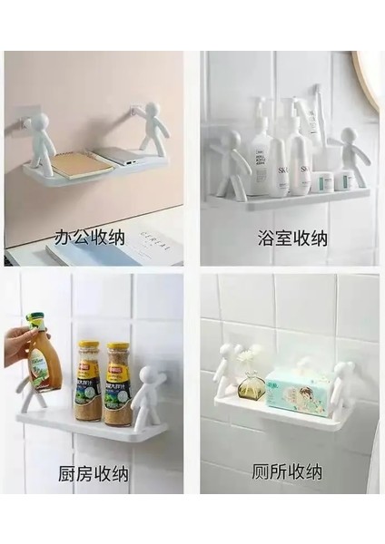 2 Adet Beyaz Stil Banyo Rafları Balkon Mutfak Köşe Rafı Duvara Monte Banyo Sabunluk Mutfak Depolama Rafı Plastik Çivisiz (Yurt Dışından) indirimleri