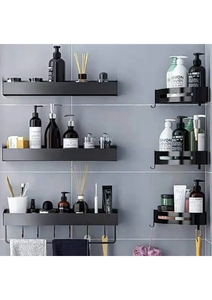 Doku Rafı Siyah Tarzı Banyo Rafı Duvar Rafları Siyah Banyo Doku Rafı Köşe Raf Duvara Monte Siyah Alüminyum Alaşımlı Mutfak Depolama Tutucu (Yurt Dışından) modelleri