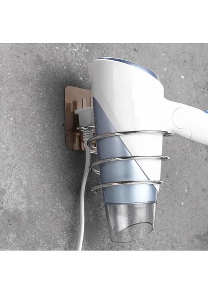 Lacivert Tarzı Saç Kurutma Makinesi Tutucu Üfleyici Organizatör Yapışkanlı Duvara Monte Tırnak Ücretsiz Hiçbir Sondaj Paslanmaz Çelik Spiral Banyo Için Depolama Standı (Yurt Dışından) fırsatları