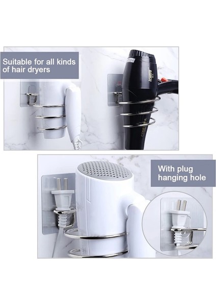 Lacivert Tarzı Saç Kurutma Makinesi Tutucu Üfleyici Organizatör Yapışkanlı Duvara Monte Tırnak Ücretsiz Hiçbir Sondaj Paslanmaz Çelik Spiral Banyo Için Depolama Standı (Yurt Dışından) indirimleri