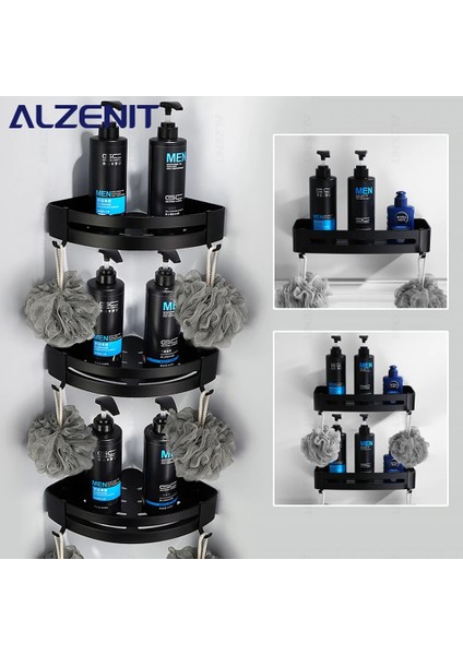 Bs-01-6c Tarzı Köşe Raf Siyah Duş Depolama Rafı Alüminyum Şampuan Tutucu Duvara Monte Organizatör Askı Banyo Caddy Mutfak Aksesuarları (Yurt Dışından) fiyatları