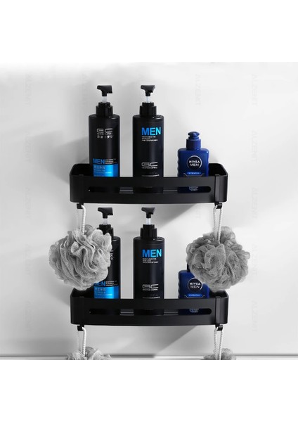 Bs-01-6c Tarzı Köşe Raf Siyah Duş Depolama Rafı Alüminyum Şampuan Tutucu Duvara Monte Organizatör Askı Banyo Caddy Mutfak Aksesuarları (Yurt Dışından) indirimleri