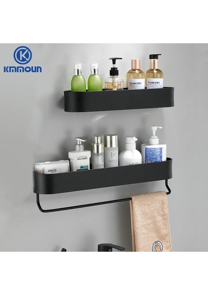 28CM Havlu Barı Mat Stil Siyah Mat Banyo Rafı Şampuan Rafı Mutfak Depolama Tutucu Havlu Çubuğu Uzay Alüminyum Mutfak Rafı Kmmoun (Yurt Dışından) modelleri