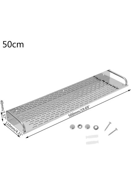 50CM Tarzı Paslanmaz Çelik Mutfak Banyo Rafı Duvara Monte Depolama Rafı Tek Katmanlı (Yurt Dışından)