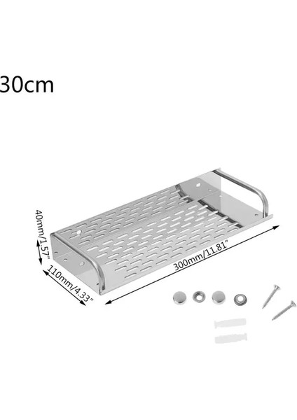 50CM Tarzı Paslanmaz Çelik Mutfak Banyo Rafı Duvara Monte Depolama Rafı Tek Katmanlı (Yurt Dışından)