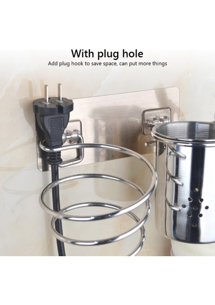 Saç Kurutma Makinesi Tutucu Stili Saç Kurutma Makinesi Tutucu Duvara Monte Organizatör Spiral Standı Tutucu Raf Paslanmaz Çelik Banyo Raf Depolama Aksesuarı Duvar Rafı (Yurt Dışından) indirimleri