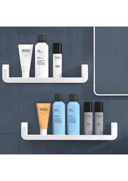 Orta Tarz Banyo Beyaz Depolama Rafları Raf Organizatör Kendinden Yapışkanlı Duş Havlusu Tutucu Şampuan Duvara Monte Stand Braketi cm (Yurt Dışından) modelleri