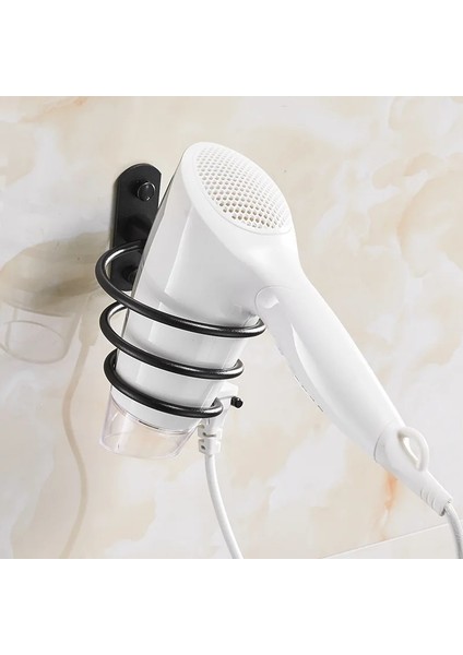 Tırnak Stili ile Siyah Saç Kurutma Makinesi Tutucu Duvara Monte Organizatör Spiral Standı Tutucu Raf Alüminyum Banyo Raf Depolama Banyo Aksesuarı Duvar Rafı (Yurt Dışından)