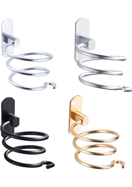 Tırnak Stili ile Siyah Saç Kurutma Makinesi Tutucu Duvara Monte Organizatör Spiral Standı Tutucu Raf Alüminyum Banyo Raf Depolama Banyo Aksesuarı Duvar Rafı (Yurt Dışından) modelleri