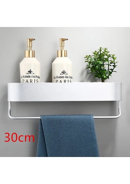 30CM Gümüş Çubuk Stili Siyah Banyo Rafı cm Mutfak Duvar Rafları Duş Sepeti Depolama Rafı Havlu Çubuğu Bornoz Kancaları Banyo Aksesuarları (Yurt Dışından)