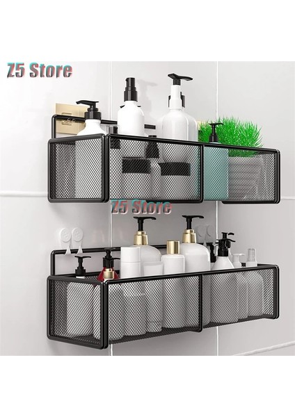 Siyah Stil Duş Organizatör Mutfak Rafı Aksesuarları Modern Metal Emme Siyah Banyo Köşesi Mutfak Rafları Duvar Şampuan Depolama Rafı (Yurt Dışından) fiyatları