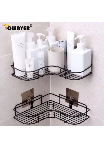 B Tipi Beyaz Stil Banyo Rafı Duş Rafı Şampuan Depolama Rafı Mutfak Depolama Tutucu Yumruksuz Duvara Monte Organizatör Banyo Aksesuarları (Yurt Dışından) modelleri