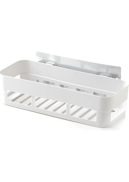 Beyaz 1 Stili Banyo Rafı Banyo Yapışkanlı Depolama Rafı Mutfak Ev Dekorasyon Organizatör Tuvalet Malzemeleri Plastik Saklama Kabı (Yurt Dışından)
