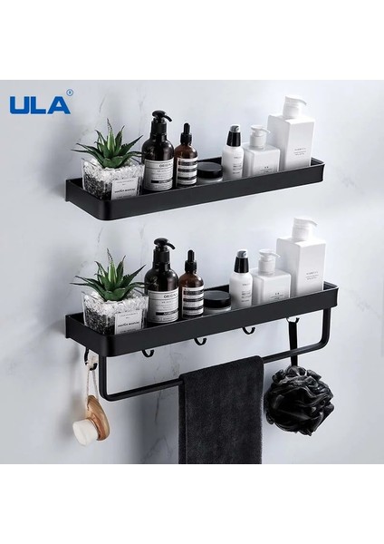 40CM Tarzı Ula Siyah Banyo Rafı cm Mutfak Duvar Rafı Duş Tutucu Depolama Rafı Havlu Bar Robe Kanca Banyo Aksesuarları (Yurt Dışından) modelleri