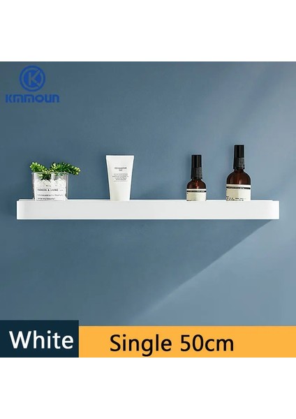 Tek 50CM Tarzı Banyo Rafı Duvara Monte Alüminyum Beyaz Banyo Köşe Rafı Mutfak Depolama Rafı Tuvalet Havlu Tutucu Kmmoun (Yurt Dışından)