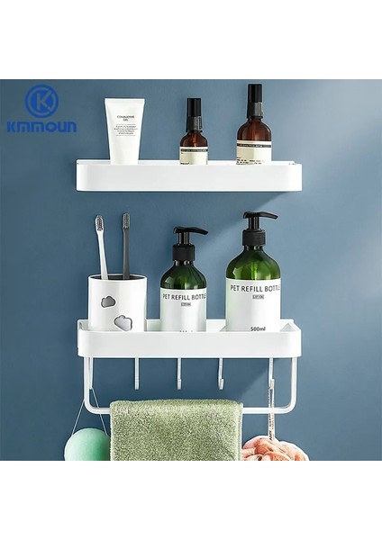 Tek 50CM Tarzı Banyo Rafı Duvara Monte Alüminyum Beyaz Banyo Köşe Rafı Mutfak Depolama Rafı Tuvalet Havlu Tutucu Kmmoun (Yurt Dışından)