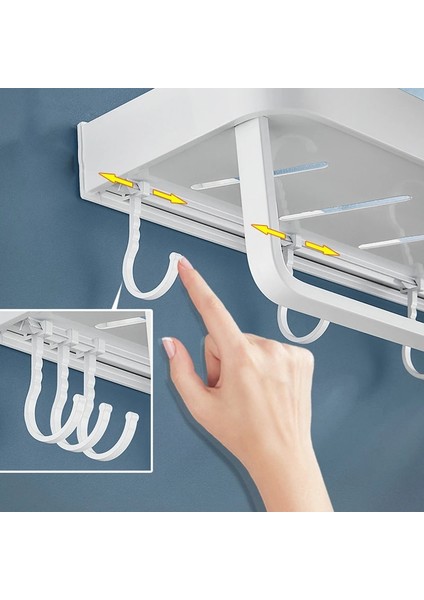 Tek 50CM Tarzı Banyo Rafı Duvara Monte Alüminyum Beyaz Banyo Köşe Rafı Mutfak Depolama Rafı Tuvalet Havlu Tutucu Kmmoun (Yurt Dışından)