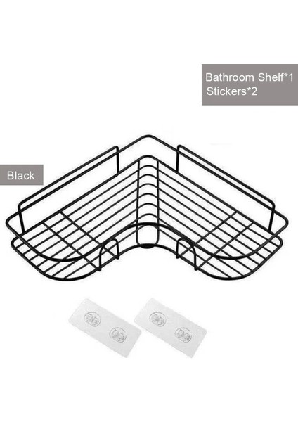 A-1pc-02 Tarzı Paslanmaz Çelik Banyo Rafları Duvara Montaj Demir Şampuan Depolama Tutucu Hiçbir Matkap Köşe Raf Mutfak Banyo Depolama Rafı (Yurt Dışından)