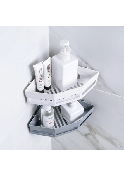 Bej Tarzı Sıcak Banyo Köşe Rafları Şampuan Tutucu Mutfak Depolama Rafı Mess Duş Organizatör Duvar Tutucu Space Saver Ev Eşyaları (Yurt Dışından) fiyatları