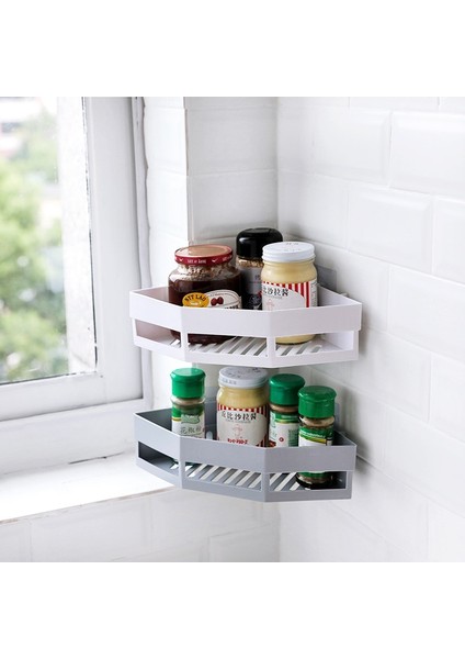 Bej Tarzı Sıcak Banyo Köşe Rafları Şampuan Tutucu Mutfak Depolama Rafı Mess Duş Organizatör Duvar Tutucu Space Saver Ev Eşyaları (Yurt Dışından) indirimleri