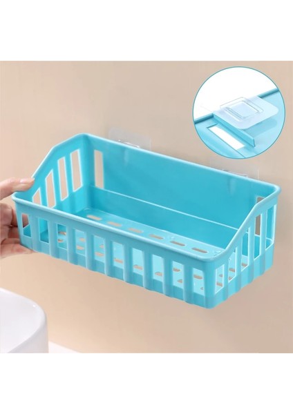 Açık Yeşil Tarzı Banyo Raf Organizatör Tuvalet Yapışkanlı Şampuan Jeli Depolama Sepeti Dekorasyon Banyo Köşe Duş Rafı Raf Aksesuarları (Yurt Dışından)