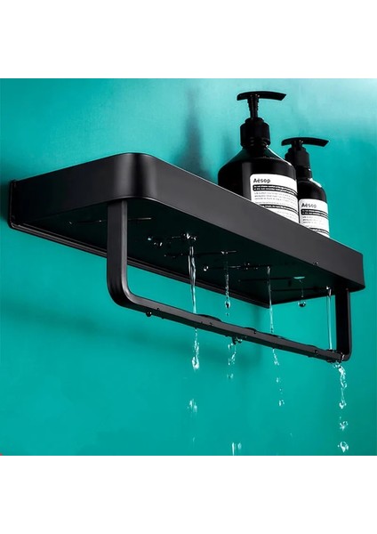 3 Kanca Stiliyle 23CM Banyo Rafı Siyah Banyo Şampuanı Duş Depolama Rafı Mutfak Tutucu Mutfak Düzenleyici Alüminyum Mutfak Depolama Tutucu (Yurt Dışından) modelleri