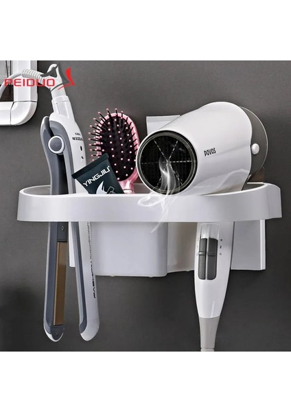 Açık Pembe A Tarzı Eller Serbest Saç Kurutma Makinesi Tutucu Saklama Kutusu Bukle Makinesi Raf Banyo Organizatör Depolama Rafı Banyo Aksesuarları Seti Ev (Yurt Dışından)