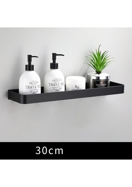 30CM Siyah Tarzı Beyaz Uzay Alüminyum Banyo Rafları Tek Katmanlı Raf Şampuan Rafı Mutfak Rafı Banyo Rafı (Yurt Dışından)