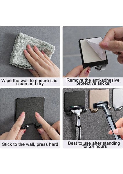 Tip B 5 Pcs Stili Aver Depolama Raf Raf Paslanmaz Çelik Jilet Tutucu Duvar Banyo Saç Kurutma Makinesi Tıraş Bıçağı Standı Organizatör Askı Kancaları (Yurt Dışından) fırsatları