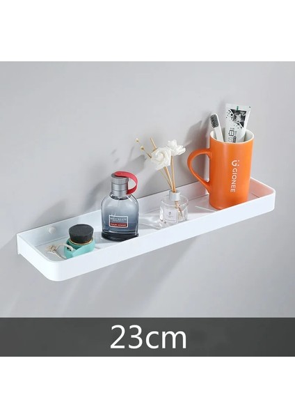 23CM Beyaz.stil 2022 Banyo Rafı Duvar Rafları Alüminyum Siyah Beyaz Banyo Köşe Rafı Duvara Monte Siyah Alüminyum Mutfak Depolama Tutucu (Yurt Dışından)