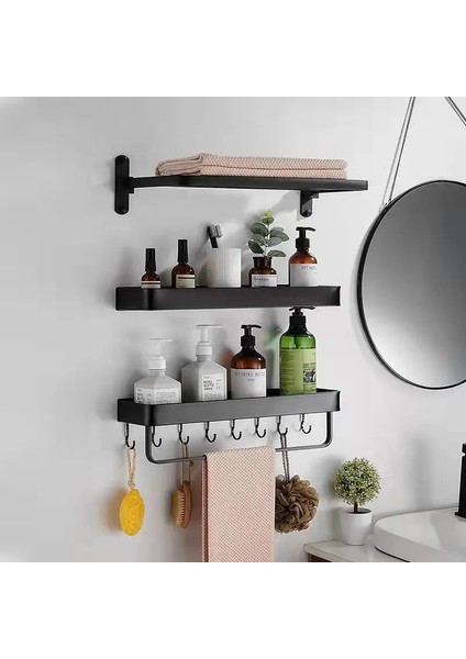 23CM Beyaz.stil 2022 Banyo Rafı Duvar Rafları Alüminyum Siyah Beyaz Banyo Köşe Rafı Duvara Monte Siyah Alüminyum Mutfak Depolama Tutucu (Yurt Dışından) fırsatları