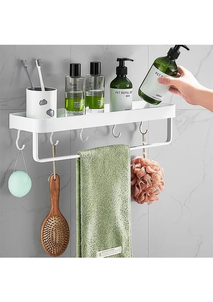 Kanca Tarzıyla 30CM Tuqiu Banyo Rafı Banyo Duş Rafı Alüminyum Beyaz Banyo Şampuanı Tutucu Köşe Raf Duvara Monte Mutfak Depolama Tutucu (Yurt Dışından) fırsatları