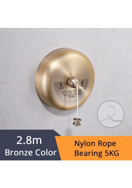 Bronz RENK-1256Q Tarzı Banyo Rafları Paslanmaz Çelik Altın Çamaşır Ipi Güzel Li Tek Hat Otel Tarzı Elbise Kurutma Hattı Banyo Hj (Yurt Dışından)