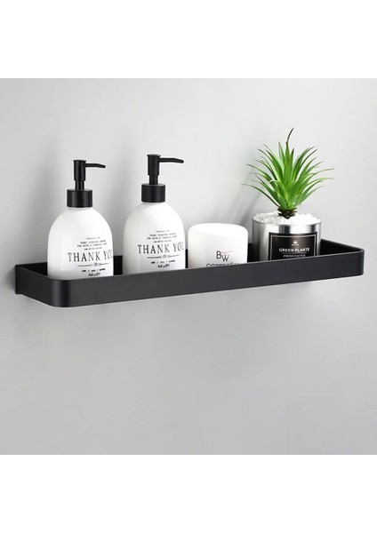 No.5 Tarzı Uzay Alüminyum Siyah Banyo Rafları Havlu Bar ve Kanca Şampuan Tutucu Mutfak Depolama Rafı Köşe Rafları (Yurt Dışından)