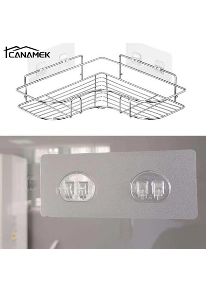 2 Adet Tarzı Duvara Monte Yapışkan Kanca Altında Tel Raf Raf Askı Tutucu Kelepçe Organizatör Banyo Rafları Organizasyonu 15*6*6 cm (Yurt Dışından) indirimleri
