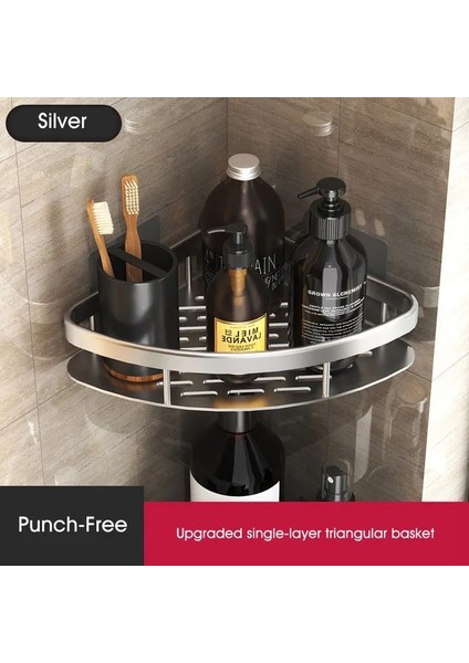 1 Adet Kalınlaşmak Gümüş Tarzı Banyo Rafı Paslanmaz Çelik Duş Rafı Köşe Rafı Banyo Duş Rafı Blacknickel Depolama Organizatör Rafı Montajı Kolay (Yurt Dışından)
