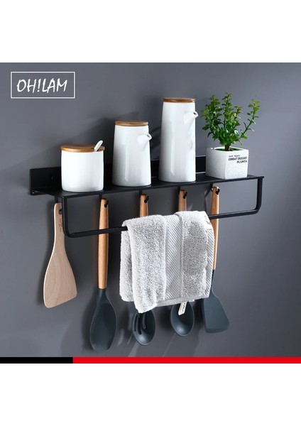 BS001-50CM Stili Siyah Banyo Rafları cm Uzunluk Mutfak Duvar Raf Duş Sepeti Depolama Rafı Havlu Bar Robe Kanca Banyo Aksesuarları (Yurt Dışından) modelleri
