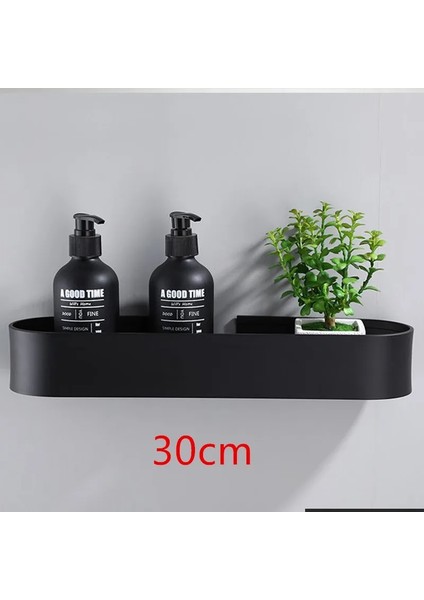 30CM Siyah Tarzı Cmbanyo Rafı Banyo Duş Rafı Bar Alüminyum Siyah Gümüş Köşe Rafı Duvara Monte Mutfak Depolama Tutucusu (Yurt Dışından)