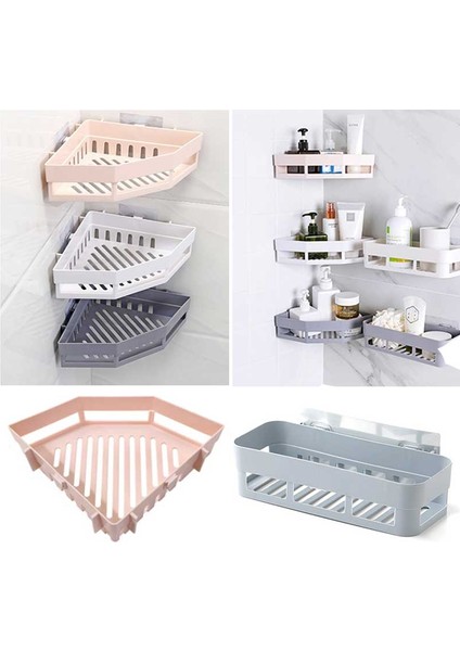 Gri 26X10X6CM Tarzı Raf Banyo Raf Organizatör Tuvalet Şampuanı Jel Depolama Sepeti Dekorasyon Banyo Köşe Duş Rafı Raf Tutucu Aksesuarları (Yurt Dışından) fırsatları
