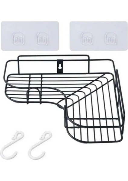 Bir Stil Banyo Aksesuarları Yumruk Ücretsiz Köşe Banyo Rafı Banyo Armatürleri Ferforje Depolama Rafı Mutfak Tripodu Raf Mj (Yurt Dışından)