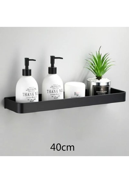 40CM Siyah.stil 2022 Banyo Rafı Duvar Rafları Alüminyum Siyah Beyaz Banyo Köşe Rafı Duvara Monte Siyah Alüminyum Mutfak Depolama Tutucu (Yurt Dışından)