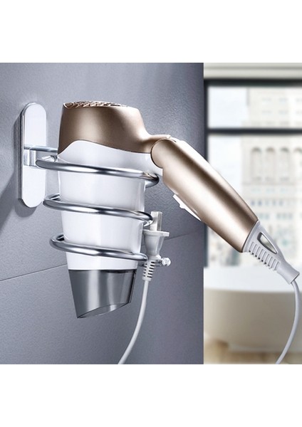 Tırnak Stili ile Altın Saç Kurutma Makinesi Tutucu Duvara Monte Organizatör Spiral Standı Tutucu Raf Alüminyum Banyo Raf Depolama Banyo Aksesuarı Duvar Rafı (Yurt Dışından) fiyatları